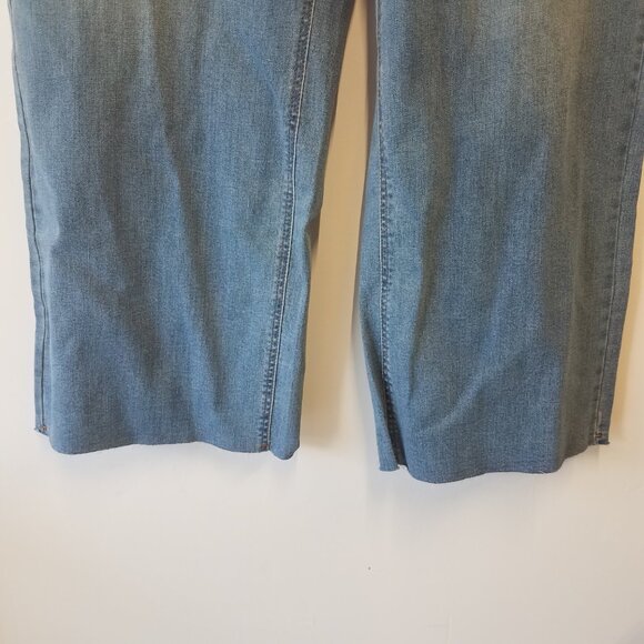 OAT New York Jeans Womens 22W High Rise Wide Leg Frayed Hem Denim Plus New - Picture 3 of 12